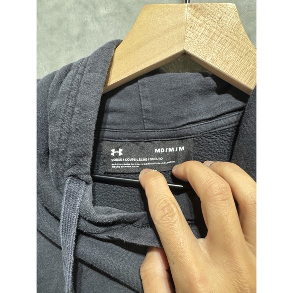 Under Armour Freedom Hoodie Black Pull Over Sweatshirt USA Flag American‎ Large - Picture 3 of 10